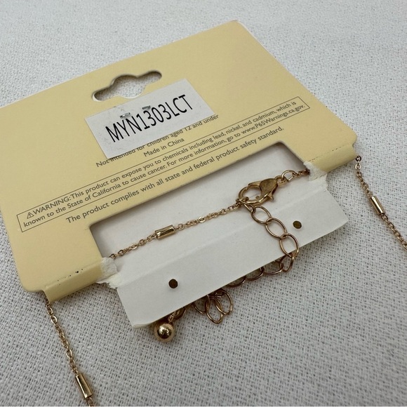 Pendant Mama Necklace Gold Tone Brown Stone - Picture 7 of 8